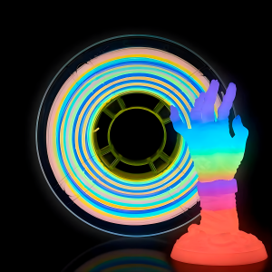 Filamento 3D TRONXY Pla Glow Arcoiris Luminiscente 1.75mm, 1kg - Imagen 4