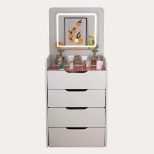 Tocador 3 en 1 con Taburete y Luz LED - Imagen 1