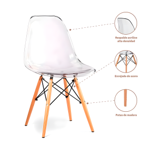 Silla EAMES Transparente - Pack 4 uni - Imagen 6