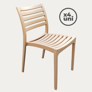 Pack 4 Silla Burdeos Exterior Apilable - Imagen 1