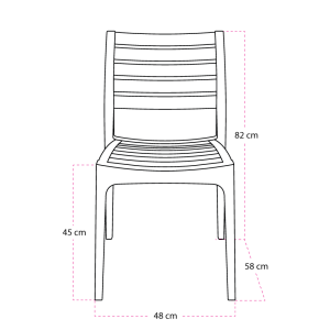 Pack 4 Silla Burdeos Exterior Apilable - Imagen 7