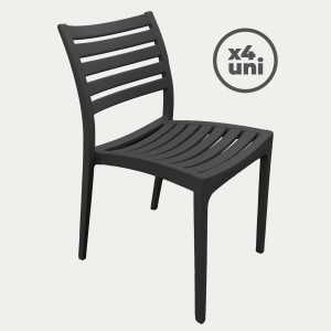 Pack 4 Silla Burdeos Exterior Apilable - Imagen 2