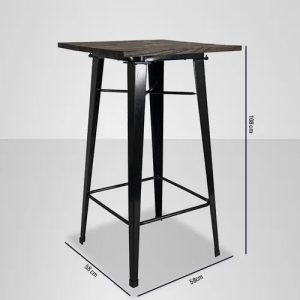 Mesa Bar Tolix 60x60x105 cm - Base en Madera - Imagen 4