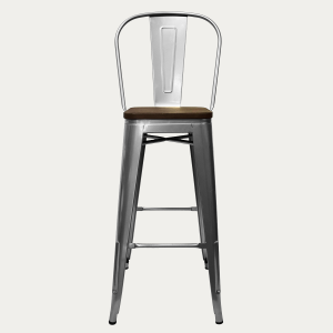 Piso Tolix, Respaldo Alto, Base Madera, 77cm - Imagen 3