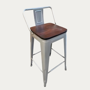 Piso Tolix, Respaldo Bajo, Base Madera, 66cm - Imagen 1