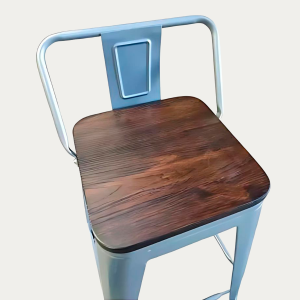 Piso Tolix, Respaldo Bajo, Base Madera, 66cm - Imagen 4