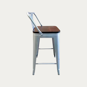 Piso Tolix, Respaldo Bajo, Base Madera, 66cm - Imagen 3