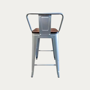 Piso Tolix, Respaldo Bajo, Base Madera, 66cm - Imagen 2