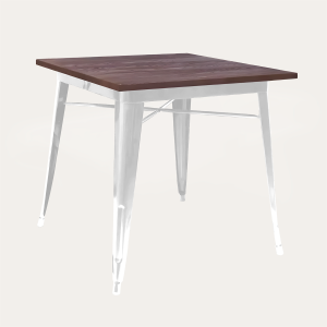 Mesa Tolix 80x80cm Base en Madera - Imagen 2