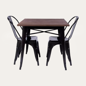 Mesa Tolix 80x80cm Base en Madera - Imagen 5