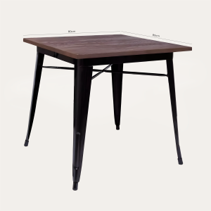 Mesa Tolix 80x80cm Base en Madera - Imagen 4