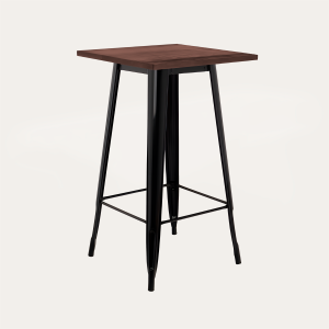 Mesa Bar Tolix 60x60cm - Base Madera - Imagen 1