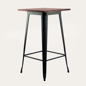 Mesa Bar Tolix 60x60cm - Base Madera - Imagen 2