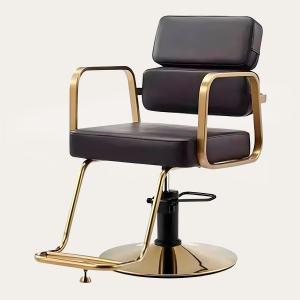 Silla Peluquería Vintage Negra y Dorada - Imagen 1