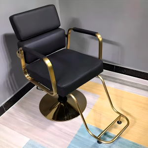 Silla Peluquería Vintage Negra y Dorada - Imagen 6